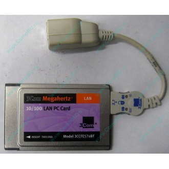 Сетевая карта для ноутбука 3COM Mehahertz 3CCFE574BT (PCMCIA) - Архангельск